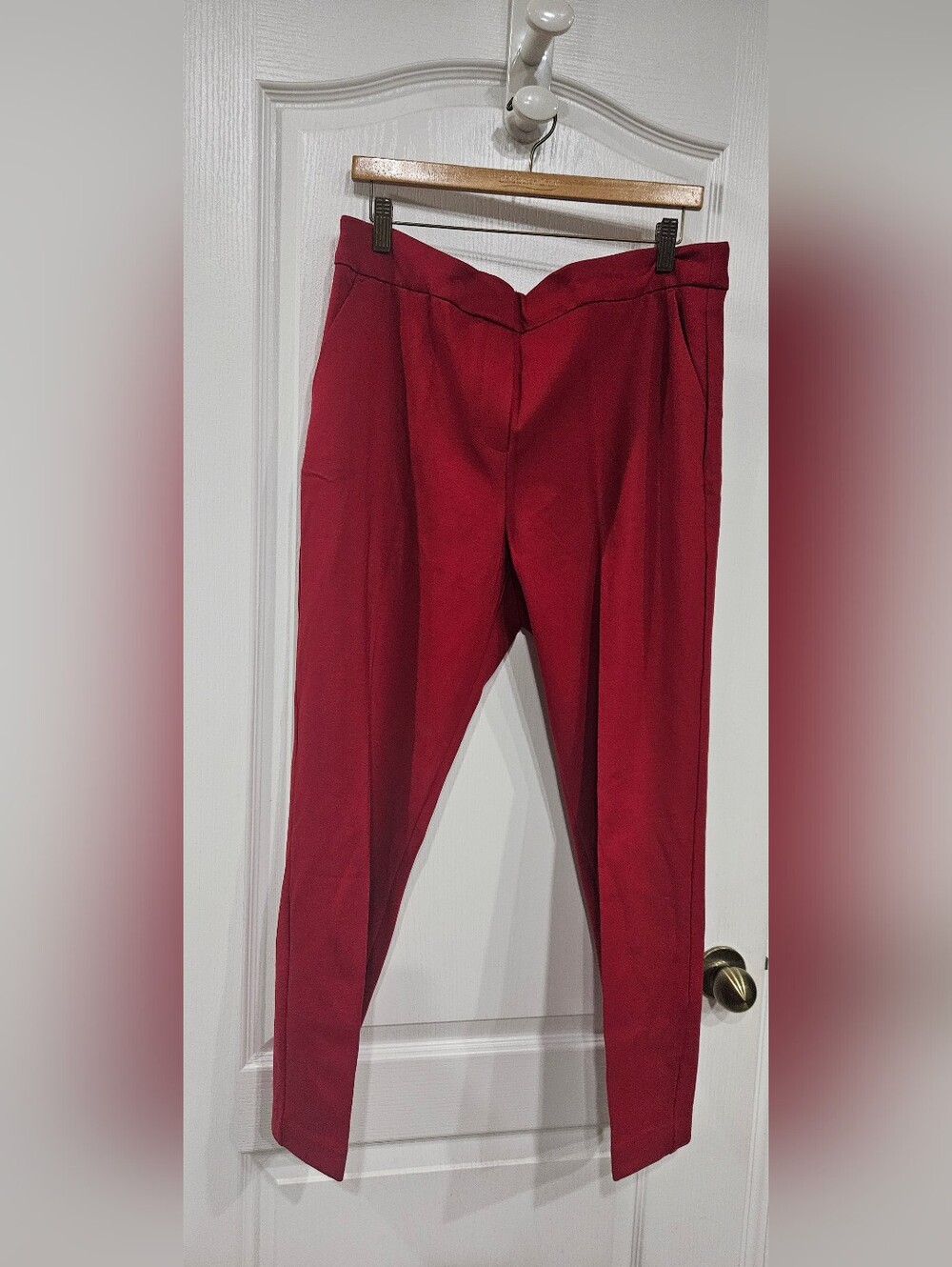 Jules & Leopold Women's Straight-Leg Dress Pants in Red